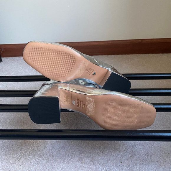 SCHUTZ Women Mili Croc Leather Block Heel Boots - NEW NWOB - Picture 9 of 9